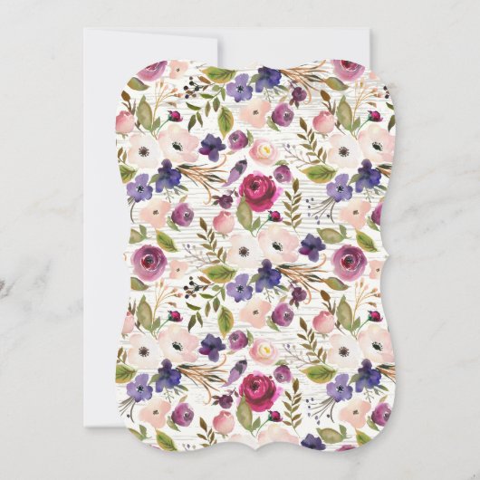 Rustieke houtpruim bloemenuitnodiging Baby shower Kaart (Achterkant)