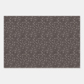 Rustieke Houtskool & Beige Sneeuwvlok Xmas Inpakpapier Vel (Voorkant)