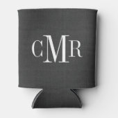 Rustieke houtskool Classic Monogram Blikjeskoeler (Voorkant)