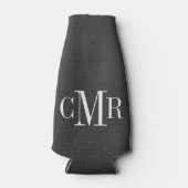 Rustieke houtskool Classic Monogram Flesjeskoeler (Voorkant)