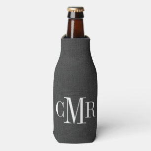 Rustieke houtskool Classic Monogram Flesjeskoeler