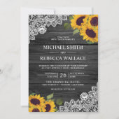 Rustieke Houtskool Grijs Houten Kant Zonnebloem Br Kaart (Voorkant)