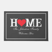 Rustieke houtskool Naam Cool Love Ons huis Outdoor Deurmat (Voorkant)