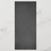 Rustieke Houtskool Zwarte Bruiloft Buffet Menu (Achterkant)