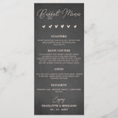 Rustieke Houtskool Zwarte Bruiloft Buffet Menu (Voorkant)