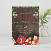  rustieke houtsneeuw Kerstmis Kaart (Staand voorkant)