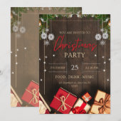  rustieke houtsneeuw Kerstmis Kaart (Voorkant / Achterkant)