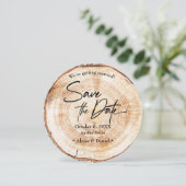 Rustieke houtstructuur trouwkaart "save the date" kaart (Staand voorkant)