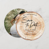 Rustieke houtstructuur trouwkaart "save the date" kaart (Voorkant / Achterkant)