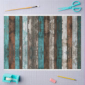 Rustieke houttextuur Blauwgroen en bruine decoupag Tissuepapier (Craft)