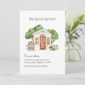 Rustieke huis rode deur boerderij hebben we verpla aankondiging (Staand voorkant)