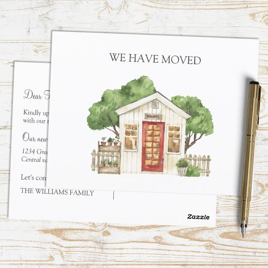 Rustieke huis rode deur boerderij hebben we verpla briefkaart