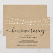 Rustieke huis verwarming feest uitnodiging (Voorkant / Achterkant)