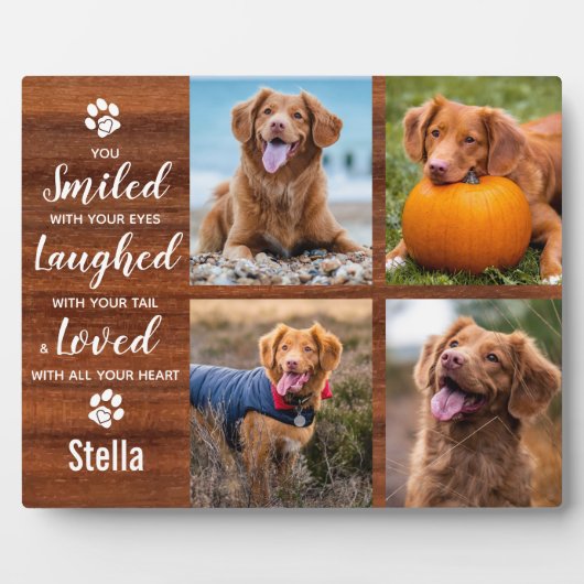 Rustieke huisdier-herinnering foto-collage fotoplaat (Voorkant)