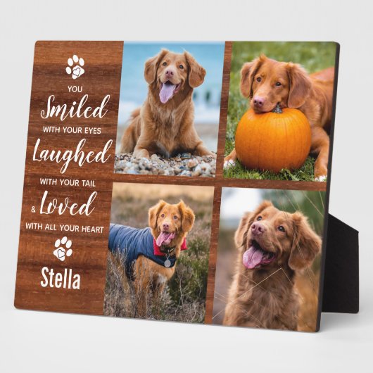 Rustieke huisdier-herinnering foto-collage fotoplaat (Zijkant)