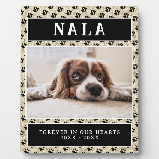 Rustieke huisdierhond foto pootafdrukken roze heri fotoplaat (Voorkant)