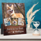 Rustieke huisdierhond-herdenkings-4 foto-collage o fotoplaat (Zijkant)