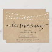 Rustieke huisverwarmingsfeest uitnodiging (Voorkant / Achterkant)