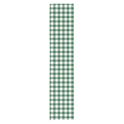 Rustieke Hunter Green Gingham Buffalo Plaid Korte Tafelloper (Voorkant)