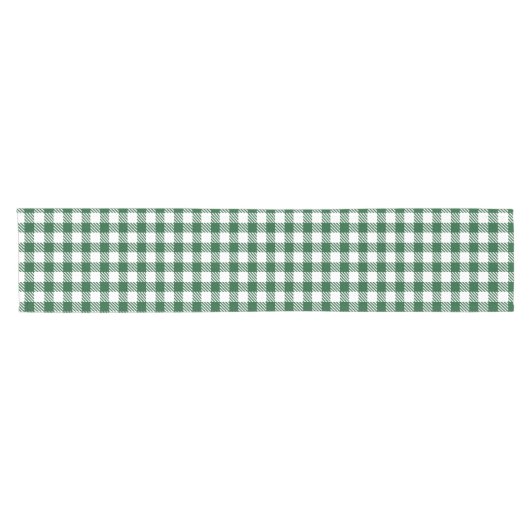 Rustieke Hunter Green Gingham Buffalo Plaid Korte Tafelloper (Horizontaal)