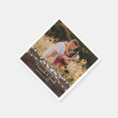 Rustieke Huwelijk Hout en String Lights Servet (Hoek)