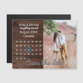 Rustieke Huwelijk Save The Date FOTO KALENDER Magnetische Uitnodiging (Voorkant / Achterkant)