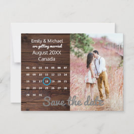 Rustieke Huwelijk Save The Date FOTO KALENDER Magnetische Uitnodiging