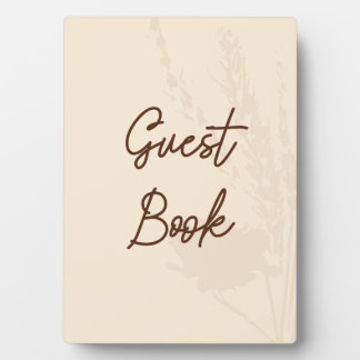 Rustieke huwelijks tafelkaart guestbook tarwe deta fotoplaat