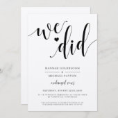 Rustieke Huwelijksaankondiging We Did Kaart (Voorkant / Achterkant)