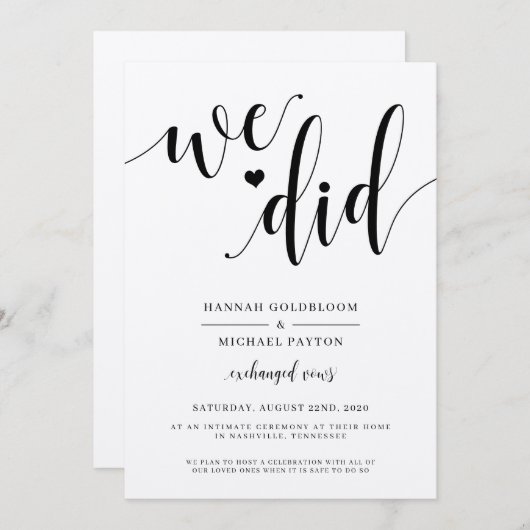 Rustieke Huwelijksaankondiging We Did Kaart (Voorkant / Achterkant)