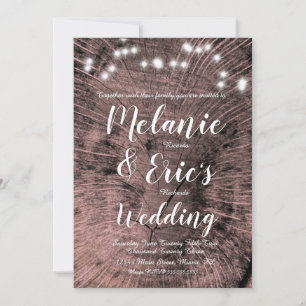 Rustieke huwelijksbloklichten Elegant Schrift Kaart