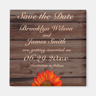 Rustieke Huwelijksdatum Magnet Sunflower