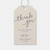 Rustieke huwelijksfeest dank u cadeaulabel (Voorkant)