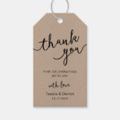 Rustieke huwelijksfeest dank u cadeaulabel (Voorkant)