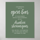Rustieke huwelijksfeest open bar, dronken streken poster (Voorkant)