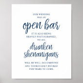 Rustieke huwelijksfeest open bar, dronken streken poster (Voorkant)