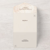 Rustieke Huwelijkshout Boom Bast Ringen Uniek All In One Uitnodiging (Buitenkant)