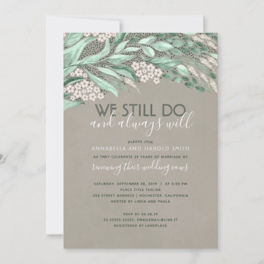 Rustieke huwelijksjubileum groen kaart (Voorkant)