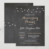 Rustieke huwelijksjubileum lichten feest uitnodigi kaart (Voorkant / Achterkant)