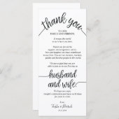 Rustieke huwelijkskaart met bedankje voor de plaat programmakaart (Voorkant / Achterkant)