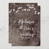 Rustieke huwelijkslogboeklichten Huwelijksprogramm Kaart (Voorkant / Achterkant)