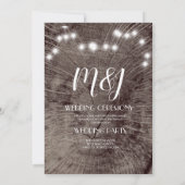 Rustieke huwelijksloglights Huwelijksprogramma Kaart (Achterkant)