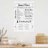 Rustieke Huwelijksprogramma Poster Met Pictogramme (Keuken)