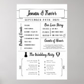 Rustieke Huwelijksprogramma Poster Met Pictogramme (Voorkant)