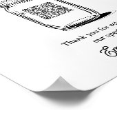 Rustieke huwelijksreis fondsenpot QR-code huwelijk Poster (Hoek)