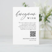 Rustieke Huwelijksreis Wens QR Wensput Informatiekaartje (Staand voorkant)