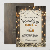 Rustieke Huwelijksuitnodiging Bespaar de Datum Sja Save The Date (Voorkant / Achterkant)