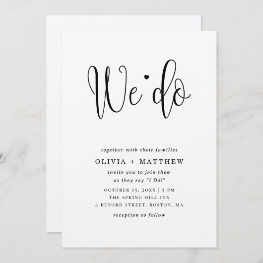 Rustieke huwelijksuitnodiging kraft. Wij nodigen u Kaart (Voorkant / Achterkant)