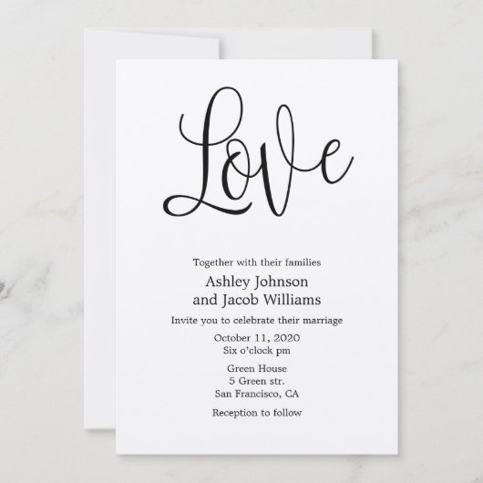 Rustieke huwelijksuitnodiging liefde. Kraft vraagt Kaart (Voorkant)