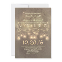  rustieke huwelijksuitnodiging met lichten